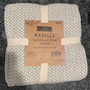 The Natural Collection Mabelle Woven Cotton Throw Blue and White